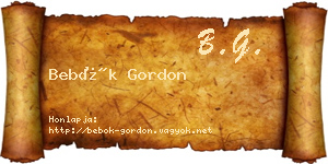 Bebők Gordon névjegykártya